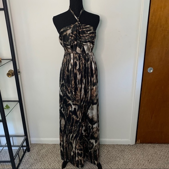 NWT H&M Animal Print Halter Maxi Dress SIZE 4 - Picture 4 of 10